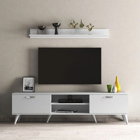 Mobilier living TVU0101, alb, PAL melaminat, 2 polite