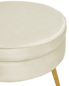 Puf/Taburet din catifea bej