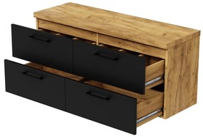 Dulap de baie suspendat Valiant M (craft auriu + negru). 1092131