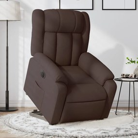 vidaXL Fotoliu electric rabatabil cu ridicare, maro închis, textil
