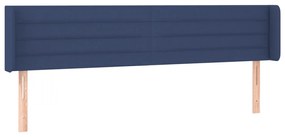 3118928 vidaXL Tăblie de pat cu aripioare, albastru, 183x16x78/88 cm textil