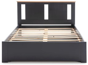 Pat matrimonial gri închis cu somieră 140x190 cm Enara – Marckeric