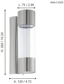 Eglo 96013 - LED Corp de iluminat perete exterior ROBLEDO 2xLED/3,7W