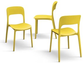 Set 4 scaune ROSINNA -POLIPROPILENA- HORECA - GALBEN - 4 BUCATI