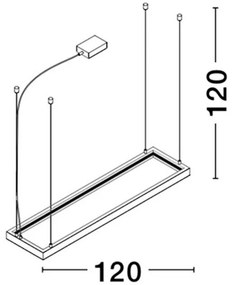 Sina magnetica dreptunghiulara SIGN, 120x30cm NVL-8925204