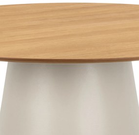 MAZZONI EXPORT BOSCO Stejar natural/picior bej (Cașmir) - MASĂ ROTUNDĂ 120 cm PENTRU BUCĂTĂRIE SUFRAGERIE SALON FURNIR