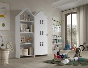 Set 2 dulapuri pentru copii Casami Bruges tip căsuță de plajă – 1 alb cu ușă și 1 deschis – Vipack
