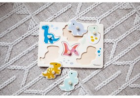 Puzzle (număr de piese 6) de inserat din lemn Dinosaurs – Kindsgut