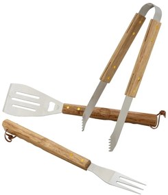 Set 3 ustensile pentru grătar Cattara Wood