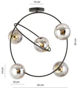 Lustră pe tijă STARDOM 5xE14/10W/230V negru/gri