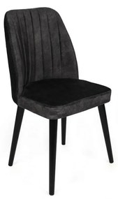 Set de scaune de sufragerie Alfa Anthracite and Black, 2 buc.