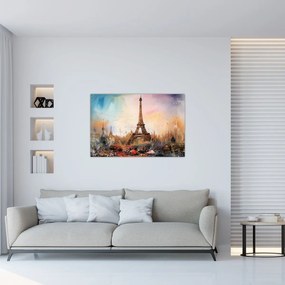 Tablou - Pictură a Turnului Eiffel (90x60 cm)