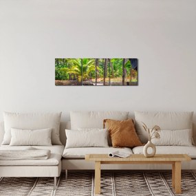 Tablou - Nava din lemn în canal , Thailand (cu ceas) (90x30 cm)