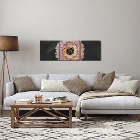 Tablou cu floare portocalie (cu ceas) (90x30 cm)