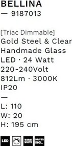 Lustra LED suspendata design decorativ BELLINA L-110cm