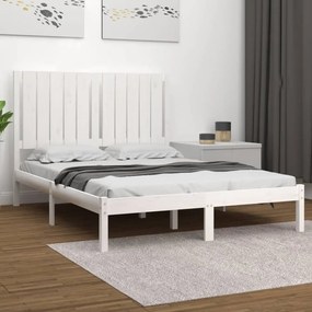 3104409 vidaXL Cadru de pat, alb, 120x200 cm, lemn masiv de pin