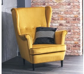 Fotoliu tapitat catifea Culoare Gri / Wenge, LORD VELVET