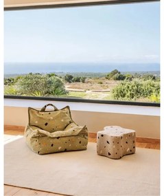 Puf de copii maro deschis cu tapițerie din țesătură bouclé/cu tapițerie din chenille Terrazzo Cloud – Wigiwama