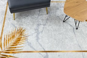 MIRO 51518.806 covor lavabil Frunze, cadru anti-alunecare - gri / aur - SECUNDAR-COTATI PRODUSUL
