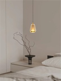 Pendul LED modern, Metal, Sticla, Champaign, ALISH