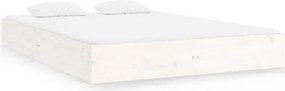 vidaXL Cadru de pat, alb, 120x200 cm, lemn masiv