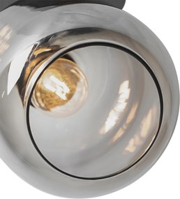 Spotlight de tavan de design negru cu auriu și sticlă fumurie - Zuzanna