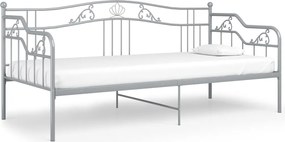 vidaXL Cadru pat canapea, gri, 90x200 cm, metal