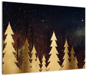 Tablou pe sticlă - Noapte de aur (70x50 cm)