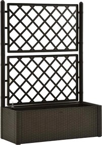 vidaXL Strat înălțat grădină cu spalier & sistem automat udare cafeniu