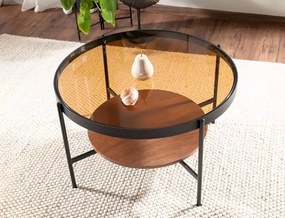 Masa de cafea Prima B chihlimbar transparent/nuc ø74/h43