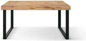 Masa Desire extensibila, picior metalic in U - RUSTIC - 160 CM / 90 CM / H 77