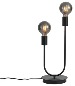 Lampă de masă Art Deco neagră cu 2 lumini - Tuning