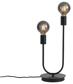 Lampă de masă Art Deco neagră cu 2 lumini - Tuning