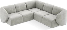 Colțar gri deschis cu tapițerie din chenille Lani – Makamii