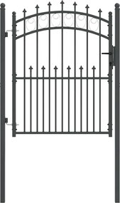 vidaXL Poartă de gard cu țepi Gri 150 x 100 cm Oțel vopsit în pulbere