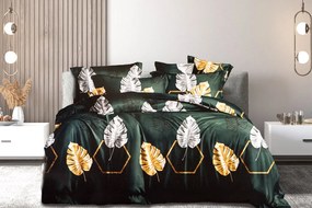 Lenjerie de pat din bumbac Culoare verde, MOLINA + husa de perna 40 x 50 cm gratuit