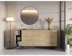 Comodă în culoare naturală joasă cu aspect de lemn de stejar 170x80 cm Cequoia – Marckeric