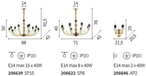 Candelabru elegant cu 8 brate VANITY SP8 206622