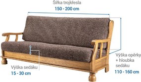 Gaico Huse bielastice VITTORIA maro 3fotoliu cu manere de lemn (l. 150 - 200 cm)