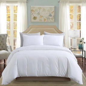 Lenjerie de pat matrimonial Premium Ranforce uni alb / 200x220 cm dimensiune standard