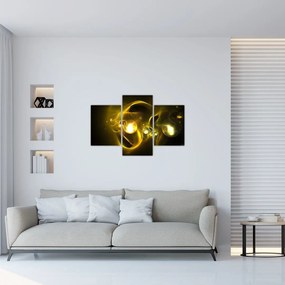 Tabloul abstract cu bile galbene (90x60 cm)