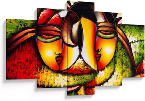 Tablou - Pictură în ulei, chipuri abstracte (150x105 cm)