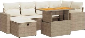 vidaXL Set canapele grădină cu perne 8 piese bej poliratan/lemn acacia