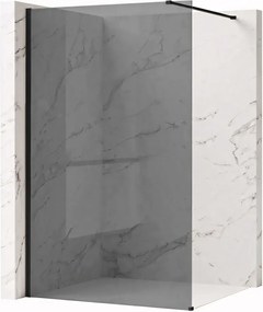 Paravan de dus fumuriu Rea Flexi Grey 110 cm negru