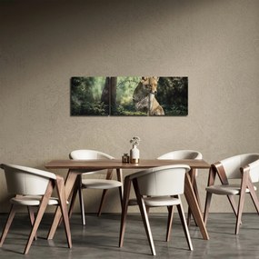 Tablou cu vulpe (cu ceas) (90x30 cm)