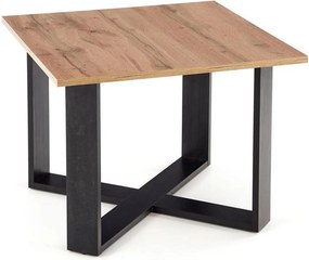 Masuta cafea Cross, stejar wotan/negru, PAL furniruit, 67x67x50 cm