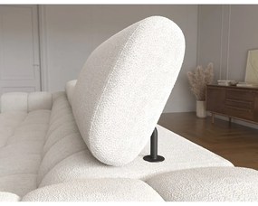 Colțar crem extensibil/cu spațiu de depozitare cu tapițerie din țesătură bouclé (cu colț pe partea dreaptă/cu șezlong) Felro – ELTAP