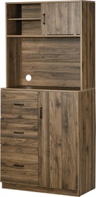 HOMCOM Dulap Modern cu 3 Sertare și Dulapioare, Mobilier de Cameră din Lemn, 80x40x178 cm, Alb | Aosom Romania