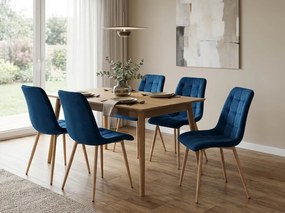 Scaun de masa SPLIT VELVET, albastru