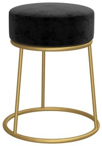 340260 vidaXL Taburet rotund, negru, catifea